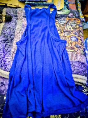 Free People Cobalt Blue Ribbed Racerback Tank S